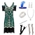 cheap Historical &amp; Vintage Costumes-Roaring 20s 1920s The Great Gatsby Outfits Party Costume Masquerade Prom Dress Christmas Party Dress Short Length The Great Gatsby Women&#039;s Sequins Tassel Fringe Sequin Tassel V Neck Halloween