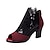 cheap Ankle Boots-Women&#039;s Boots Plus Size Sandals Boots Summer Boots Floral Color Block Booties Ankle Boots Summer Lace Chunky Heel Peep Toe Vintage Business Sexy Lace Zipper Black Burgundy