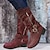 cheap Women&#039;s Boots-Women&#039;s Boots Slouchy Boots Plus Size Daily Solid Colored Mid Calf Boots Winter Buckle Low Heel Round Toe Faux Leather Zipper Wine Black