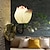 voordelige Wandverlichting voor binnen-Halverwege de eeuw lotusbloemen wandkandelaars nachtkastje verlichtingsarmatuur hars 3 licht wandgemonteerde lampen voor slaapkamer hal 110-240v