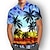 Недорогие мужские гавайские рубашки с отворотом-Муж. Рубашка Гавайская рубашка Цветочный принт Графические принты Отложной Черный Желтый Красный Темно синий Тёмно-синий на открытом воздухе Для улицы Короткие рукава С принтом Одежда