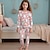 levne Dívčí 3D pyžamo-dívčí 3d kočičí pyžamový set růžový dlouhý rukáv 3d tisk podzim zima aktivní móda roztomilý polyester děti 3-12 let posádka krk domácí kauzální vnitřní regular fit