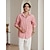 cheap Luxury Linen Shirts-55% Linen Button-Down Men&#039;s Shirt Linen Shirt Pink Long Sleeve Solid Color Turndown Spring &amp; Summer Outdoor Street Clothing Apparel
