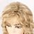 billige eldre parykk-blonde 20 tommer lange krøllete bølgete hår parykker myke myke hår parykker med pannelugg for kvinner syntetisk fiber hår parykker