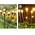 Недорогие Подсветки дорожки и фонарики-Солнечные садовые фонари 1 упаковка 10 светодиодов солнечная лампа-светлячок 2 режима освещения водонепроницаемые садовые фонари для украшения патио и ландшафта
