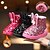 cheap Kids&#039; Boots-Girls&#039; Boots Daily Snow Boots Bootie Flower Girl Shoes Glitter Portable Breathability Non-slipping Princess Shoes Big Kids(7years +) Little Kids(4-7ys) Daily Theme Party Walking Strappy Black Pink