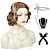 tanie Peruki kostiumowe-Fala peruka kobiety czarny 1920 s vintage klapa peruka lady rockabilly krótkie kręcone peruki impreza z okazji halloween przebranie na karnawał włosy syntetyczne