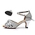 cheap Wedding &amp; Party-Women&#039;s Latin Shoes and Clutches &amp; Evening Bag Set Prom Professional Rumba Sequins Heel Solid Color High Heel Peep Toe Buckle Adults&#039; Silver Gold