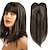 お買い得  前髪-ヘアトッパー女性用ヘアトッパー、前髪付き髪ボリュームトッパー、薄毛のヘアピースに14インチの合成目に見えないクリップ、毎日の使用に自然な見た目のトッパー。