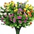 abordables Flores artificiales y floreros-1 pieza de flores artificiales de color aleatorio, plantas falsas para exteriores resistentes a los rayos UV, arbustos verdes de plástico sintético para interiores y exteriores, macetero colgante para