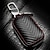cheap Car Organizers-1pc Universal Key Fob Cover, Car Key Case Key Fob Protector, Genuine Leather Car Keychain Holder Metal Hook Key Ring Zipper Bag For Remote Key Fob