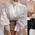 billige Bluser og skjorter til kvinner-Dame Bluse Ensfarget Daglig Svart Hvit Aprikos Hull Elegant Mote Elegant og luksuriøst Skjortekrage Normal Vår Høst Vinter