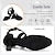 זול נעליים לטיניות-בגדי ריקוד נשים נעליים לטיניות נשף רקודים מקצועי רומבה נעלי זמש עקבים צבע אחיד עקב גבוה בוהן מציצה אבזם מבוגרים שחור בז&#039;
