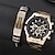 cheap Quartz Watches-2 in 1 Luxury Mens Watch with Bracelet Set Fashion Casual Military Quartz Sports Steel Wristwatch Men&#039;s Clock Gift