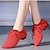cheap Jazz Shoes-Women&#039;s Ballet Shoes Jazz Shoes Prom Practice Split Sole Lace-up Thick Heel Round Toe Lace-up Adults&#039; Red