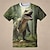 halpa poikien 3d t-paidat-poikien 3d dinosaurus t-paita lyhythihainen 3d print kesä kevät aktiivinen urheilu muoti polyesteri lapset 3-12 vuotta ulkona rento päivittäinen normaali istuvuus