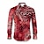 cheap Men&#039;s Graphic Shirts-Leopard Animal Fur Pattern Abstract Men&#039;s Shirt Daily Wear Going out Fall &amp; Winter Turndown Long Sleeve Yellow, Pink, Red S, M, L 4-Way Stretch Fabric Shirt