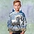 baratos moletons e moletons 3d para meninos-Infantil Para Meninos Moletom Manga Longa Impressão 3D Cavalo Animal Bolsos Azul Crianças Blusas Outono Inverno Ativo Moda Diário Diário Interior Ao ar livre Normal 3-13 anos