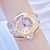 billige Kvartsure-armbåndsur quartz ur til kvinder fuld diamant krystal analog kvarts glitter mode luksus bling rhinestone armbånd rustfrit stål