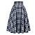 billiga Historiska- och vintagedräkter-elastisk midja plädad kjol 1950-tal retro vintage hög midja knappar dekorerade utsvängda a-linje kjol tefest avslappnad dagligen