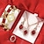 abordables Montres à Quartz-5 pièces/ensemble montre pour femme mignon nœud fleur quartz bracelet montre élégant strass analogique montre-bracelet &amp; ensemble de bijoux cadeau pour maman