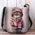 billige Grafiske printposer-Dame Crossbody taske Skuldertaske Fluffy taske polyester Handle ind Daglig Ferie Tryk Stor kapacitet Letvægt Holdbar Kat Lys pink Blå Kakifarvet