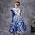 cheap Party Dresses-Kids Girls&#039; Party Dress Solid Color Long Sleeve School Formal Performance Mesh Princess Beautiful Sweet Cotton Midi Party Dress Flower Girl&#039;s Dress Spring Fall Winter 3-10 Years Blue