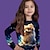 Недорогие 3d футболки для девочек-Девочки 3D С собакой Футболка Рубашка Длинный рукав 3D печать Осень Зима Активный Мода Симпатичные Стиль Полиэстер Дети 3-12 лет Вырез под горло на открытом воздухе Повседневные Стандартный