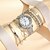Недорогие Кварцевые часы-5 шт./компл. женские часы, роскошные кварцевые часы со стразами, аналоговые наручные часы из нержавеющей стали &amp; браслеты, подарок маме ей