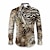 cheap Men&#039;s Graphic Shirts-Leopard Animal Fur Pattern Abstract Men&#039;s Shirt Daily Wear Going out Fall &amp; Winter Turndown Long Sleeve Yellow, Pink, Red S, M, L 4-Way Stretch Fabric Shirt