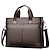 cheap Men&#039;s Bags-Men&#039;s Handbag Crossbody Bag Briefcase Laptop Bag PU Leather Office Daily Zipper Large Capacity Waterproof Lightweight Solid Color Black Brown