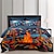billige eksklusivt design-dynetrekk flamme quilt art mønster dynetrekk sett mykt 3-delt luksus sengetøysett i bomull hjemmeinnredning gave