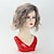 cheap Older Wigs-Wavy Bob Wig Short Dark Grey Blonde Curly Bob Wigs for Women Chin Length Side Part Wavy Wigs for Girls Natural Looking Short Hair Wig for Daily Party Cosplay