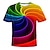 cheap Boy&#039;s 3D T-shirts-Kids Boys T shirt Short Sleeve 3D Print Optical Illusion Crewneck Rainbow Children Tops Spring Summer Active Fashion Daily Daily Outdoor Regular Fit 3-12 Years