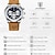 tanie Zegarki kwarcowe-poedagar luksusowy męski zegarek wysokiej jakości wodoodporny chronograf świecący męski zegarek na rękę skórzane męskie zegarki kwarcowe zegarek na co dzień