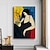 cheap People Paintings-Handmade Oil Painting Canvas Wall Art Decoration Abstract Figure Portrait Woman for Home Decor Rolled Frameless Unstretched Painting