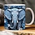 abordables Tazas-Taza de elefante, taza con estampado de elefante, taza de elefante 3D, tazas impresas en 3D, taza de cerámica con estampado de elefante, taza de café de elefante 3D, adorno de elefante de amistad de hermandad para mujeres tribu