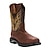 levne Cowboy &amp; Western Boots-Pánské Boty Kovbojské boty Retro Chůze Na běžné nošení Denní Kůže Pohodlné Kotníčkové Povaleč Hnědá Jaro Podzim