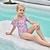 voordelige Zwemkleding-kindermeisjeszwempak training grafisch actieve badpakken 7-13 jaar zomerroze