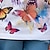 cheap Girl&#039;s 3D T-shirts-Girls&#039; 3D Butterfly Tee Shirt Short Sleeve 3D Print Summer Spring Active Fashion Cute Polyester Kids 3-12 Years Crew Neck Outdoor Casual Daily Regular Fit