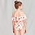 preiswerte Badebekleidung-kinderkleidung Mädchen Badeanzug Outdoor Feste Farbe bezaubernd Badeanzüge 7-13 Jahre Sommer Rosa Rote