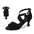 ieftine Pantofi Dans Latin-Pentru femei Încălțăminte latină Bal Profesional Rumba Pantofi de piele intoarsa Călcâi Culoare solida Toc Înalt Pantofi vârf deschis Buclă Adulți Negru Bej