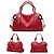 cheap Handbag &amp; Totes-Women&#039;s Handbag Crossbody Bag Shoulder Bag Boston Bag PU Leather Office Daily Holiday Rivet Zipper Large Capacity Multi Carry Solid Color Black Red Blue
