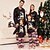 cheap Pajamas-Family Christmas Pajamas Animal School Black Long Sleeve Mommy And Me Outfits Active Matching Outfits