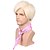 preiswerte Kostümperücke-Männliche kurze blonde Perücke mit rosa Kopftuch, Herren-Cowboy-Kostüm, Cosplay-Perücke für Halloween, Weihnachten, Karneval, Party