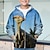 Недорогие 3D верхняя одежда для мальчиков-Мальчики 3D Динозавр Толстовка Пальто Верхняя одежда Длинный рукав 3D печать Осень Зима Мода Уличный стиль Круто Полиэстер Дети 3-12 лет Молния Капюшон на открытом воздухе Повседневные Стандартный