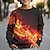olcso fiú 3D pulóverek és pulóverek-Fiú 3D Tűz Pulóver Pullover Hosszú ujj 3D nyomtatás Ősz Tél Divat Utcai sikk Menő Poliészter Gyerekek 3-12 év Szabadtéri Hétköznapi Napi Normál