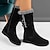 cheap Snow &amp; Winter Boots-Women&#039;s Boots Snow Boots Suede Shoes Winter Boots Daily Solid Color Fleece Lined Mid Calf Boots Winter Flat Heel Round Toe Vintage Casual Minimalism Faux Suede Zipper Black