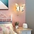 economico Applique da parete-applique da parete a farfalla di metà secolo 8w led applique da comodino apparecchio di illuminazione con paralume in acrilico dimmerabile illuminazione per vanità lampade a parete in metallo per