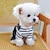 billiga Hundkläder-husdjurscirkel husdjurskläder hund kattkläder fyrbenta björnhuvudjeans svart svart svarta och vita ränder